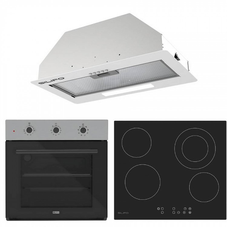 Σετ SILIFO SF6008 & SF6822HV5 & SF6615 Φούρνος, Κεραμική Εστία & Μηχανισμός Απορρόφησης 92250