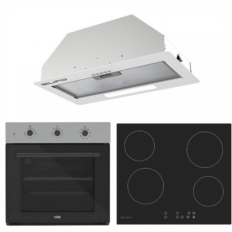 Σετ SILIFO SF6008 & SF6821HV4 & SF6615 Φούρνος, Κεραμική Εστία & Μηχανισμός Απορρόφησης 92266