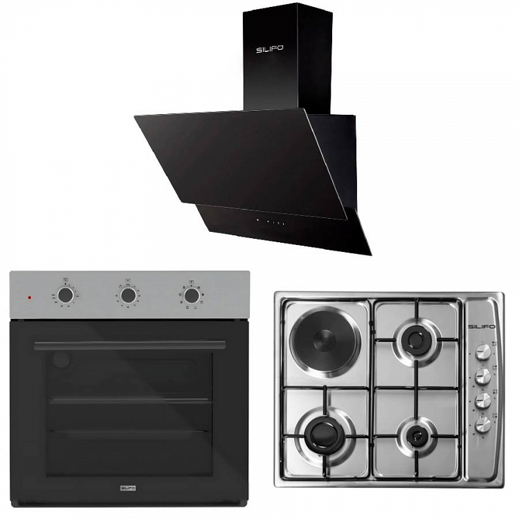 Σετ SILIFO SF6008 & SF6100 & SF6610 Φούρνος, Μικτή Εστία & Απορροφητήρας 92276