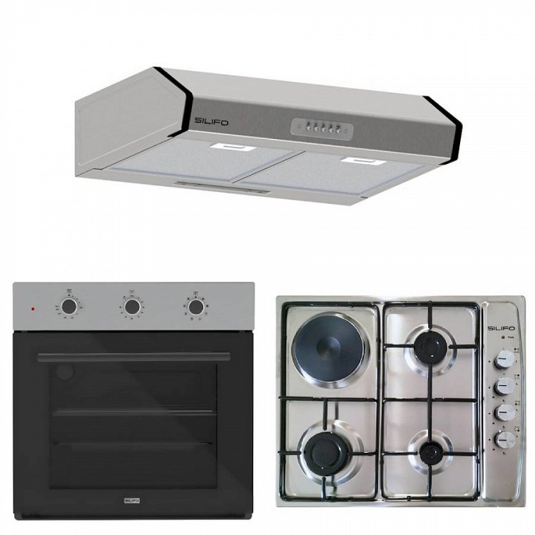 Σετ SILIFO SF6008 & SF6100 & SF6683 Φούρνος, Μικτή Εστία & Απορροφητήρας 92277