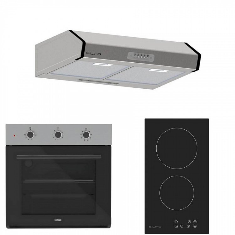 Σετ SILIFO SF6008 & SF6801HDV2 & SF6683 Φούρνος, Εστία Domino & Απορροφητήρας 92327