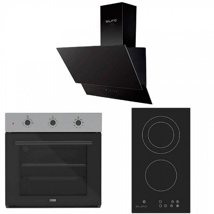 Σετ SILIFO SF6008 & SF6802HDV3 & SF6610 Φούρνος, Εστία Domino & Απορροφητήρας 92333