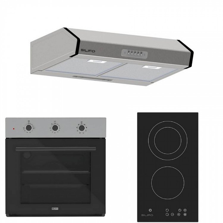 Σετ SILIFO SF6008 & SF6802HDV3 & SF6683 Φούρνος, Εστία Domino & Απορροφητήρας 92334